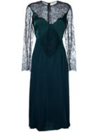 Nina Ricci Lace Panel Dress, Women's, Size: 42, Blue, Silk/viscose/polyamide