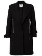 Lanvin Exposed Seam Detail Coat, Women's, Size: 38, Black, Silk/cotton
