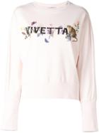 Vivetta Logo Print Sweatshirt, Women's, Size: 38, Pink/purple, Cotton/spandex/elastane