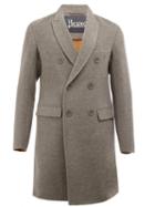 Herno Classic Double-breasted Coat, Men's, Size: 50, Grey, Virgin Wool