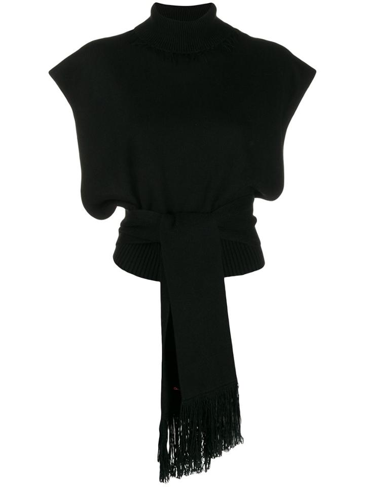 Alanui Short-sleeve Roll Neck Sweater - Black