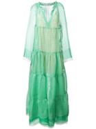 Stella Mccartney Flared Circle Star Dress, Women's, Size: 40, Green, Silk/polyester