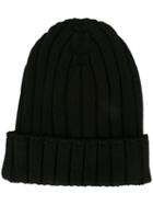 Mm6 Maison Margiela Ribbed Beanie Hat, Women's, Size: Medium, Black, Acrylic/wool