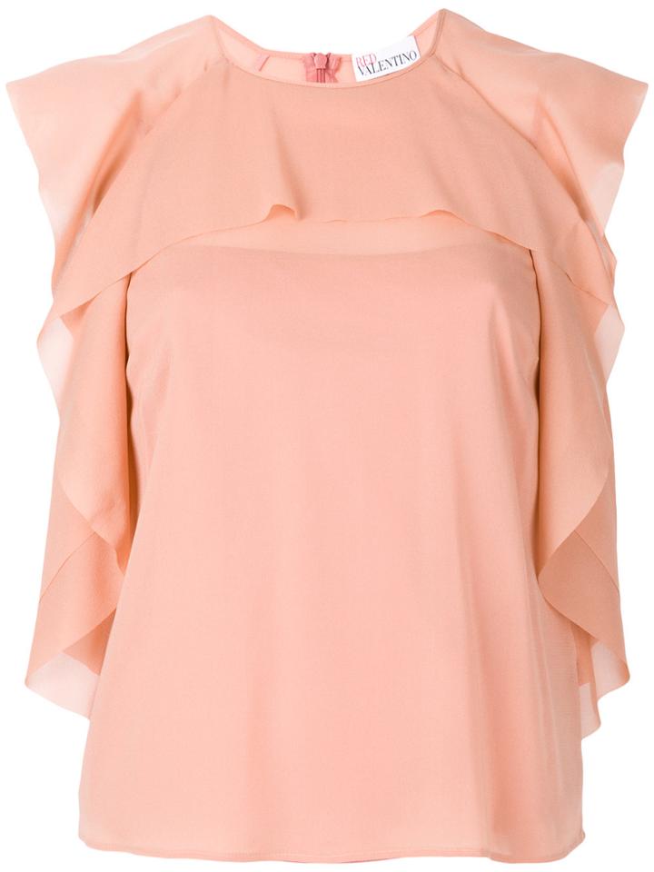 Red Valentino Ruffle Trim Blouse - Pink & Purple