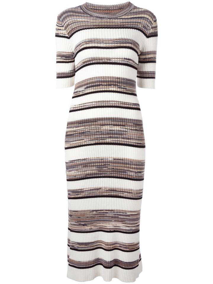 Joseph Striped Midi Dress, Women's, Size: Medium, Cotton/viscose