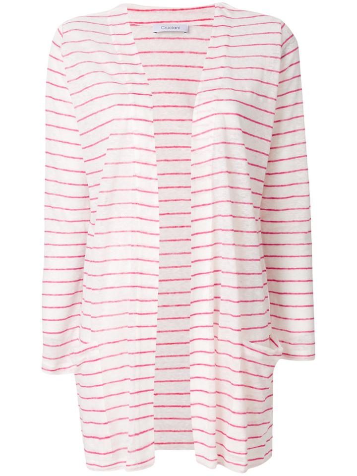 Cruciani Striped Longline Cardigan - White