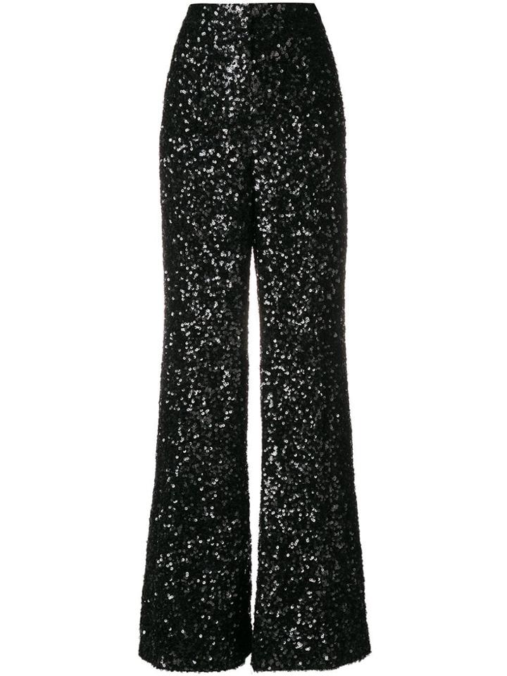 Victoria Victoria Beckham Sequined Flared Pants - Black