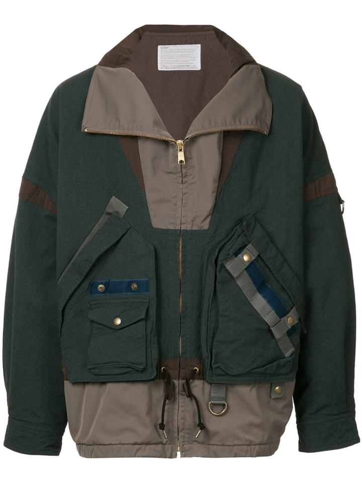 Kolor Zipped Fitted Coat - Green