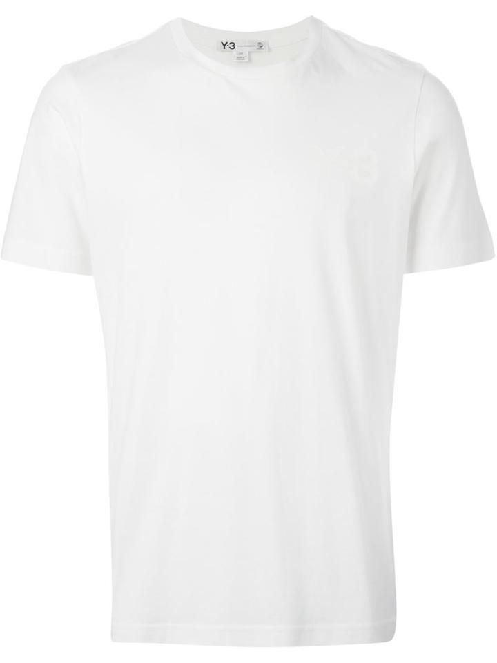 Y-3 Logo Print T-shirt, Men's, Size: S, White, Cotton