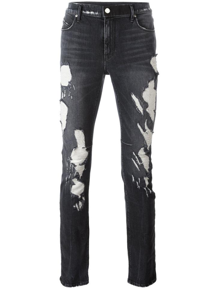 Rta Faded Destroy Skinny Jeans, Men's, Size: 31, Black, Cotton/polyester/spandex/elastane