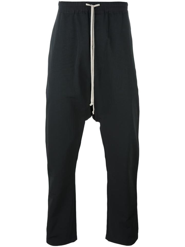 Rick Owens Drkshdw Drop-crotch Trousers, Men's, Size: Large, Black, Cotton/nylon