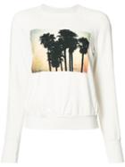 Nsf Palm Tree Print Sweatshirt, Size: Medium, White, Cotton/modal/spandex/elastane