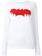 Zoe Karssen Bat Print Slim-fit Sweatshirt, Women's, Size: Small, White, Cotton/polyester