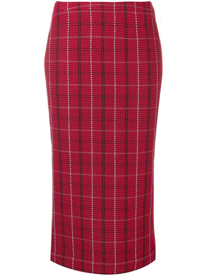 Mcq Alexander Mcqueen Tartan Midi Skirt - Red