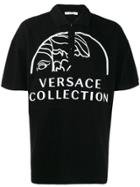 Versace Collection Logo Print Polo Shirt - Black