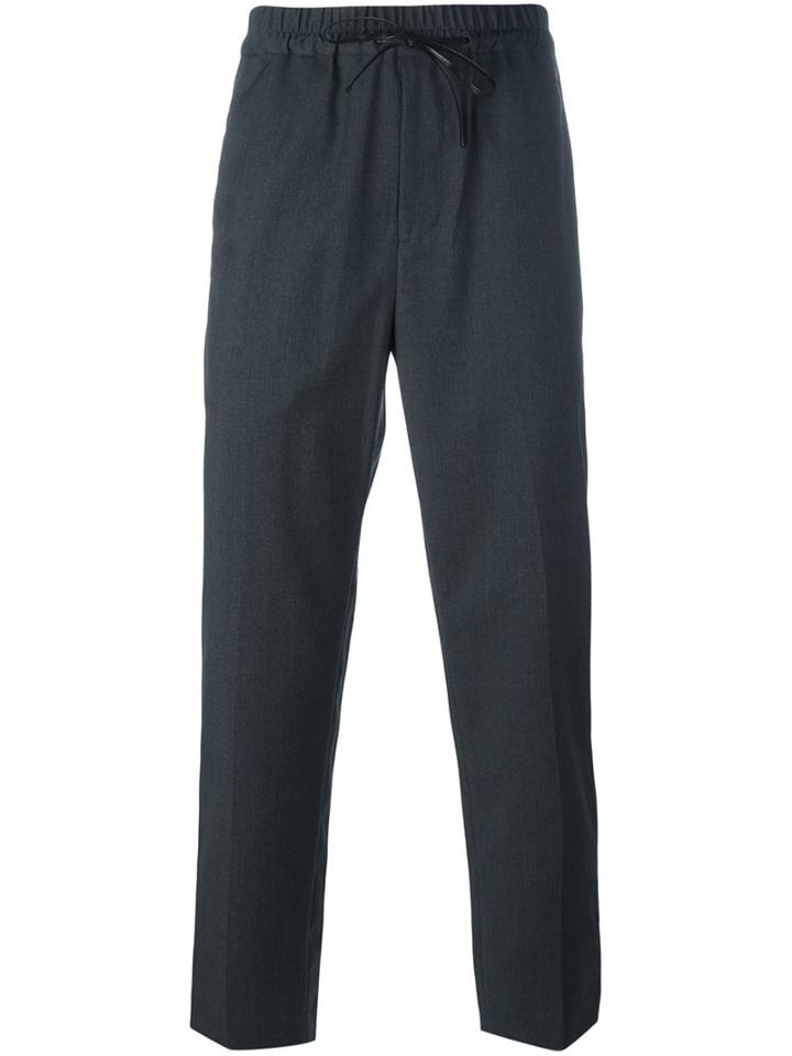 3.1 Phillip Lim Drawstring Trousers, Men's, Size: 32, Grey, Wool
