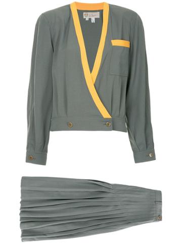 Gucci Vintage Gucci Vintage Logos Setup Suit Jacket Skirt - Grey