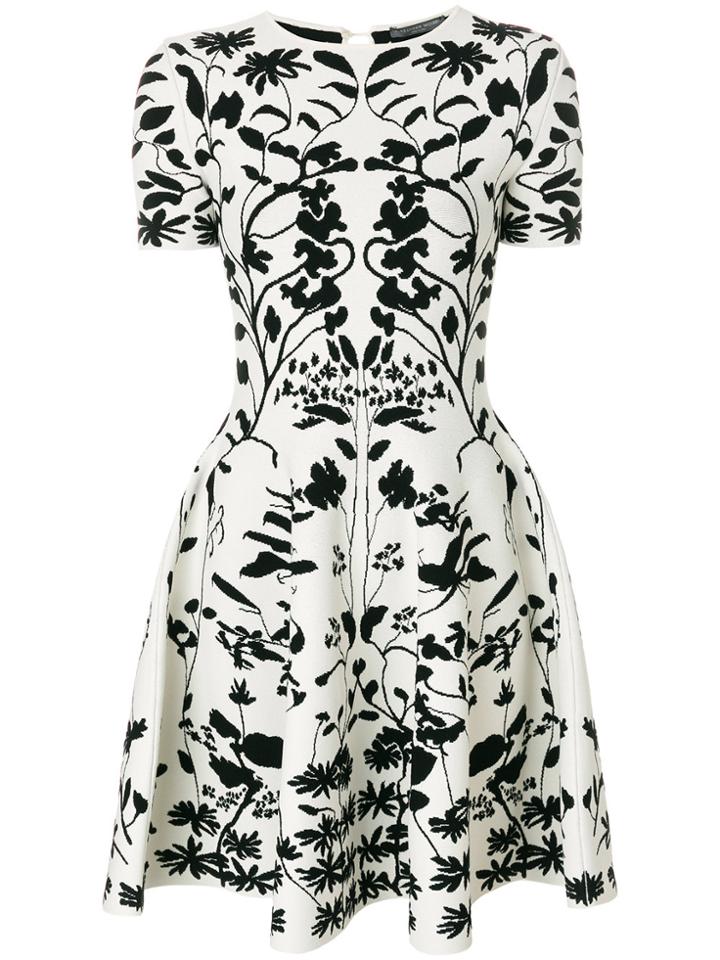 Alexander Mcqueen Jacquard Skater Dress - White