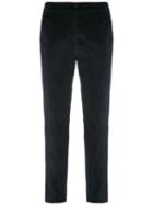 Egrey - Velvet Straight Trousers - Women - Cotton/spandex/elastane - 38, Blue, Cotton/spandex/elastane