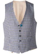 Lardini Houndstooth Waistcoat, Men's, Size: 50, Nude/neutrals, Cotton/silk
