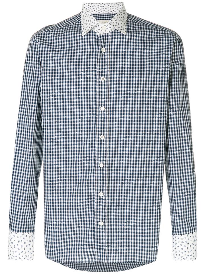 Etro Paisley Check Shirt - Blue