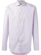 Canali Cell Check Shirt, Men's, Size: 39, Blue, Cotton