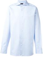 Ermenegildo Zegna Classic Shirt, Men's, Size: 41, Blue, Cotton/linen/flax
