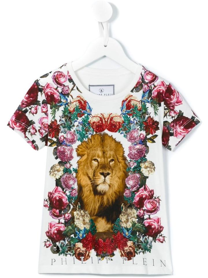Philipp Plein Kids 'king Of My Castle' T-shirt, Girl's, Size: 6 Yrs, White