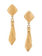 Chanel Vintage Tie Swing Earrings - Metallic