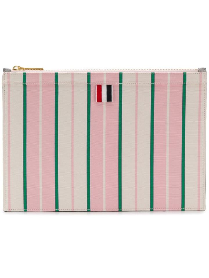 Thom Browne Light Pink Variegated Stripe Pouch