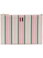 Thom Browne Light Pink Variegated Stripe Pouch