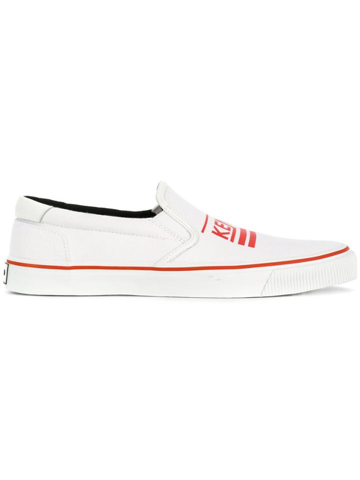 Kenzo Logo Slip-on Sneakers - White