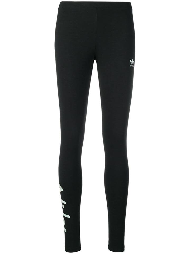 Adidas Contrast Logo Leggings - Black