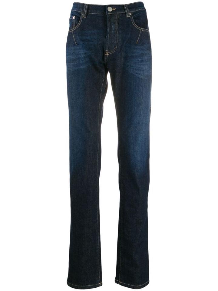 Les Hommes Urban Gradient Dyed Denim Jeans - Blue