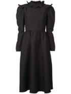 Valentino Ruffle Trim Midi Dress - Black