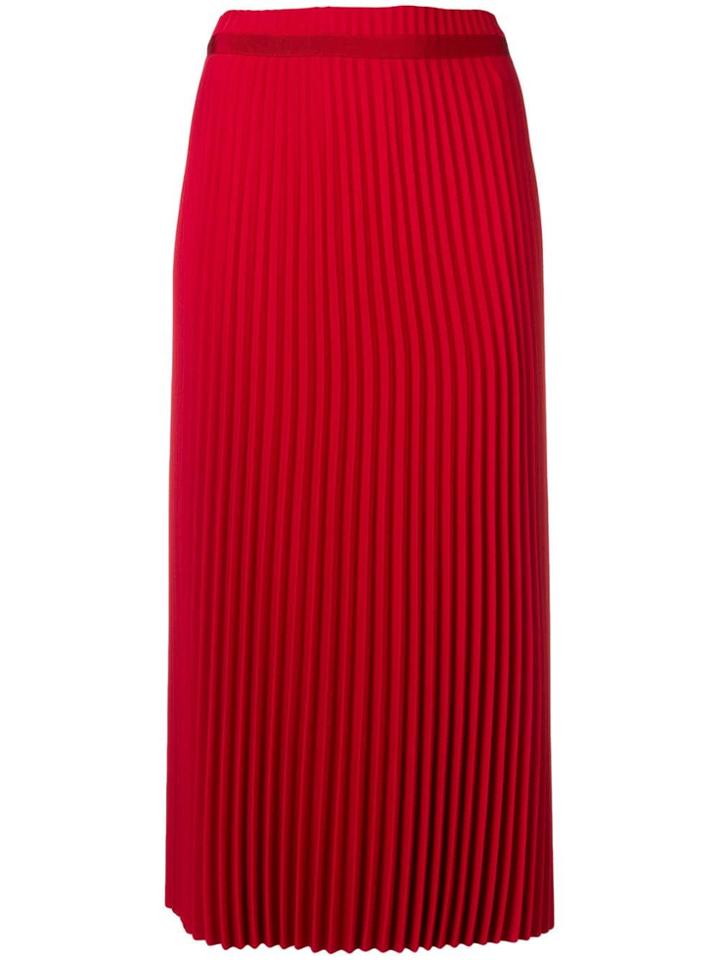 Ermanno Scervino Pleated Midi Skirt - Red