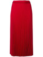 Ermanno Scervino Pleated Midi Skirt - Red