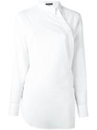 Ann Demeulemeester Asymmetric Button Down Shirt, Women's, Size: 32, White, Cotton