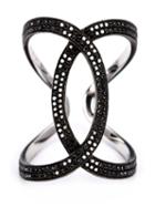 Kristin Hanson Diamond Wave Ring, Women's, Black, 18kt Gold/black Diamond