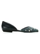 Sarah Chofakian Embroidered Ballerinas - Black