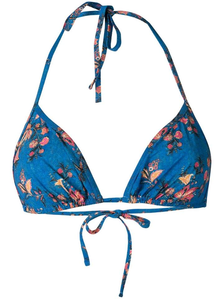 Isabel Marant Floral Print Bikini Top - Blue