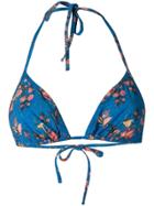 Isabel Marant Floral Print Bikini Top - Blue