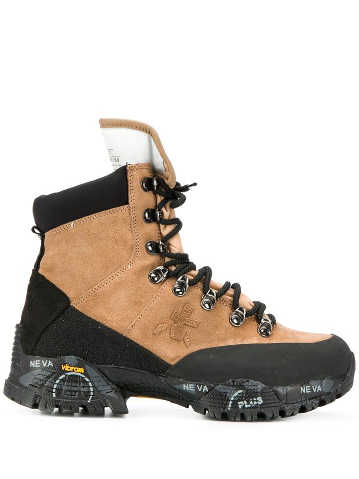 Premiata Two-tone Hiking Boots - Brown