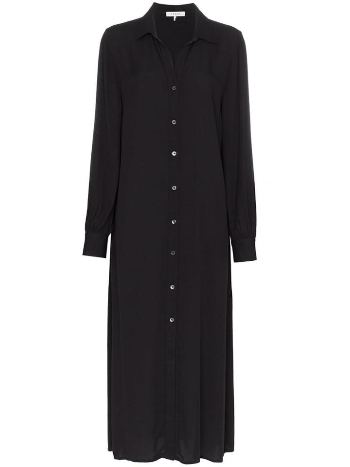 Frame Button Down Shirt Dress - Black