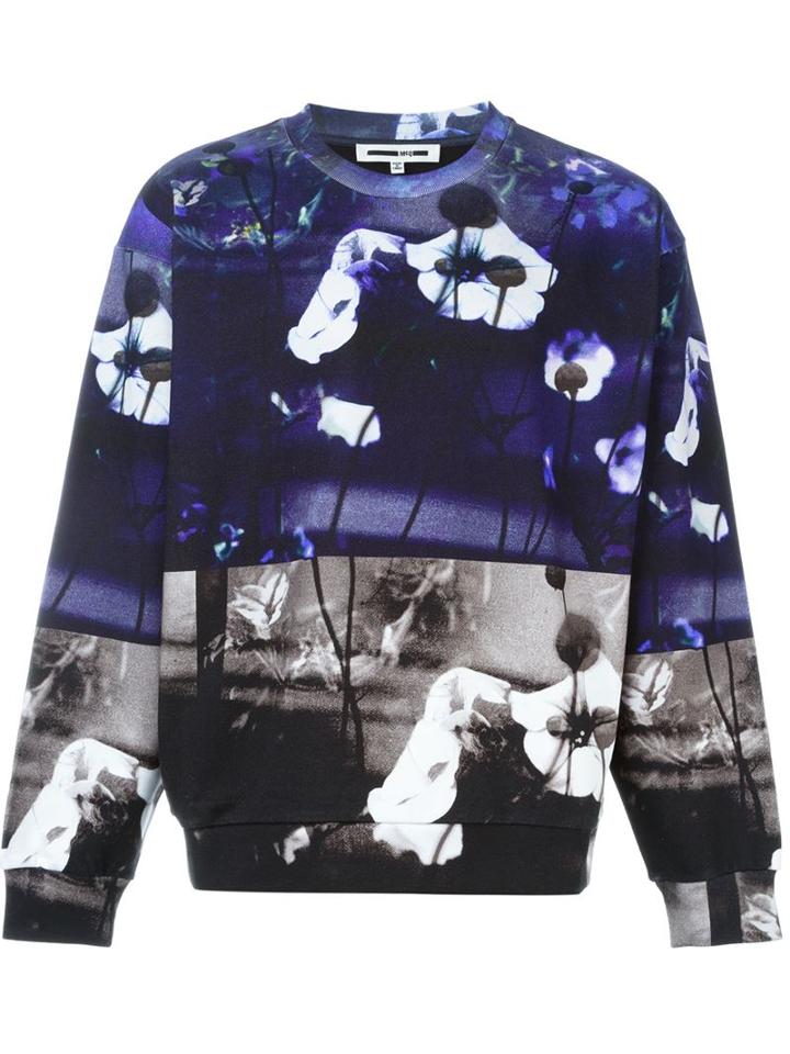 Mcq Alexander Mcqueen Negative Floral Print Sweatshirt