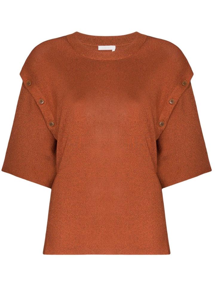 See By Chloé Button Detail Knitted Top - Orange