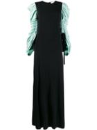 Tory Burch Gathered Sleeve Maxi Dress - Black