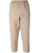 No21 Elasticated Waistband Cropped Trousers - Nude & Neutrals