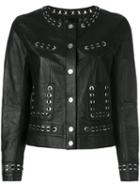 Sylvie Schimmel Studded Trim Jacket, Women's, Size: 38, Black, Lamb Skin