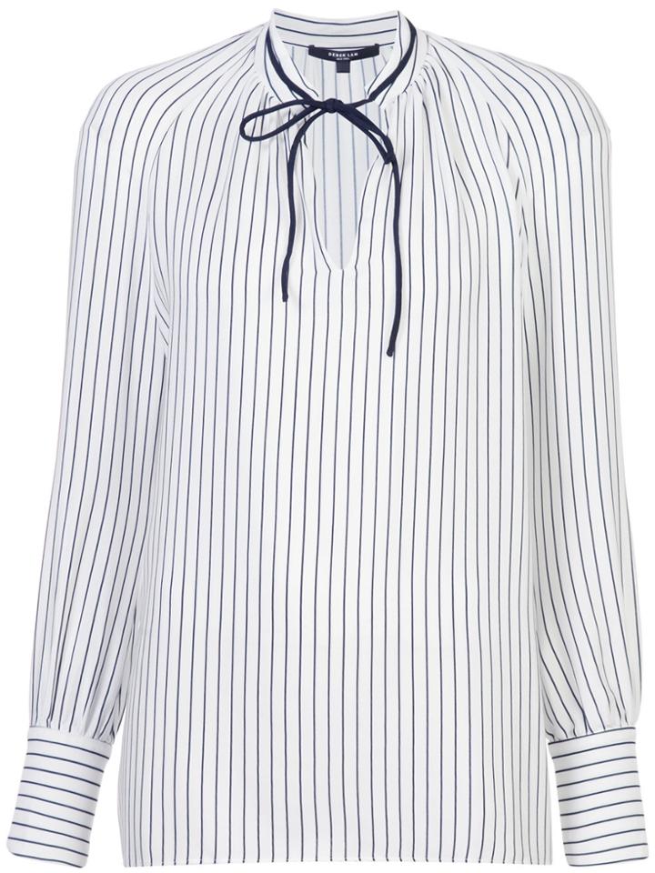 Derek Lam Sonia Stripped Long Sleeve Blouse - Blue